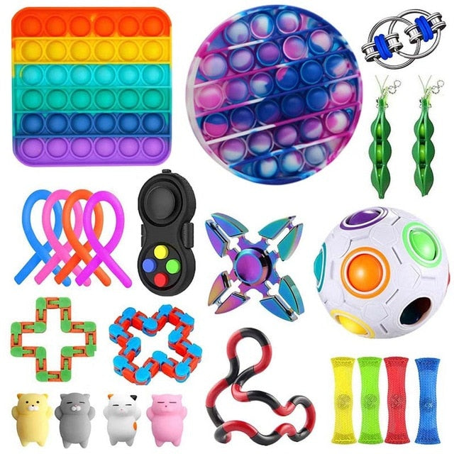 Fidget Toys Anti Stress Toy Set Strings Marble Relief Gift for Adults Girl Children Sensory Stress Relief Antistress Toys