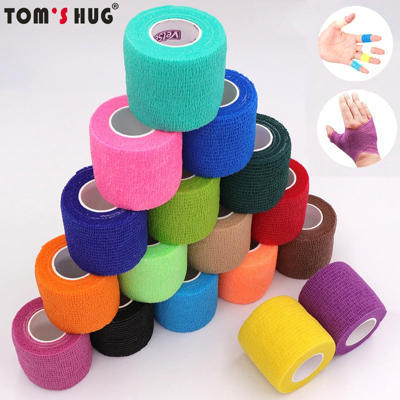 18 Colors Colorful Athletic Wrap Tape Self Adhesive Elastic Bandage Elastoplast Sports Protector Knee Finger Ankle Palm Shoulder