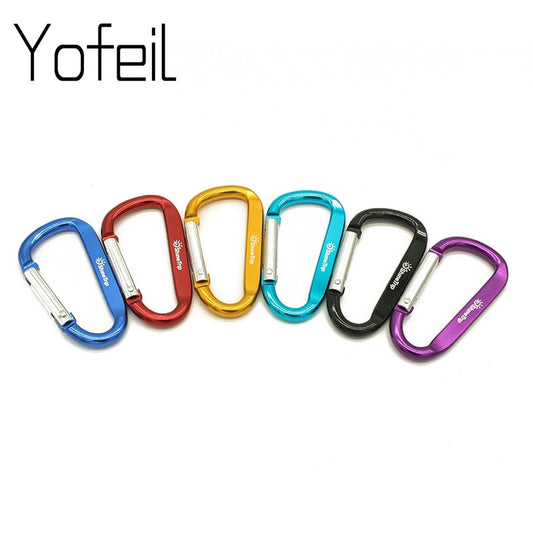 Outdoor Climbing Aluminium Alloy D Shape Buckle Carabiner Survial Key Chain Climb Hook Clip Backpack Buckle Keychain 1pc