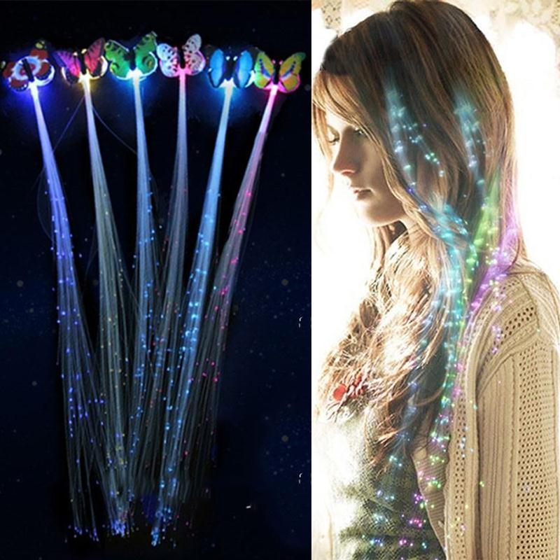 LED Flashing Hair Braid Glowing Luminescent Hairpin Novetly Hair Ornament Girls Led Toys New Year Party Christmas Gift