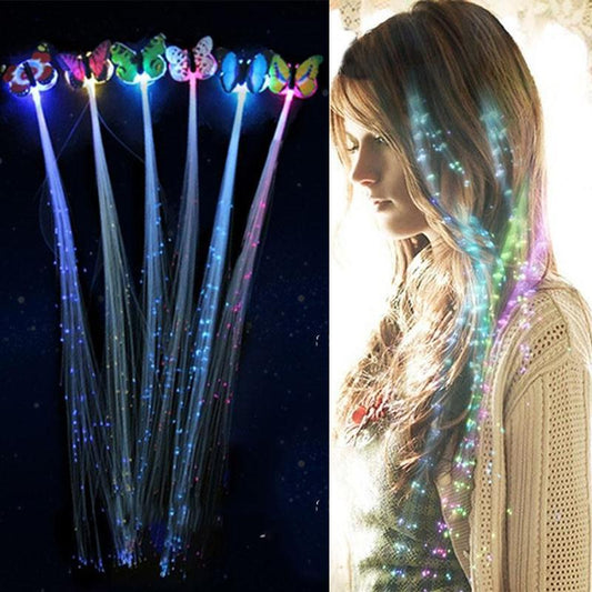 LED Flashing Hair Braid Glowing Luminescent Hairpin Novetly Hair Ornament Girls Led Toys New Year Party Christmas Gift