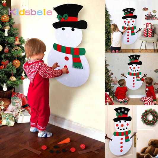 DIY Felt Christmas Tree Kids Toys For Children Kindergarten Crafts Snowman Educational Toys Decoration Best Gifts For Children