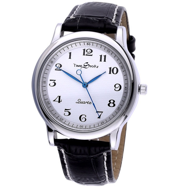 Men Quartz Watch Counterclockwise Backward Scale Oil Embossing Dial Waterproof Reverse Watch  Leather Boy Student Men Watch