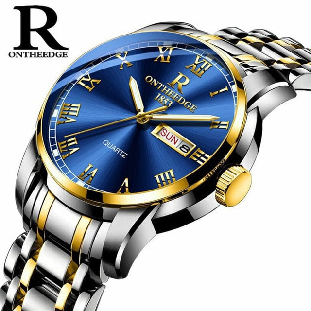 Watch Men Women Business Waterproof Clock Auto Date Silver Steel Mens Watches Fashion Casual Ladies Quartz Wristwatch NEW