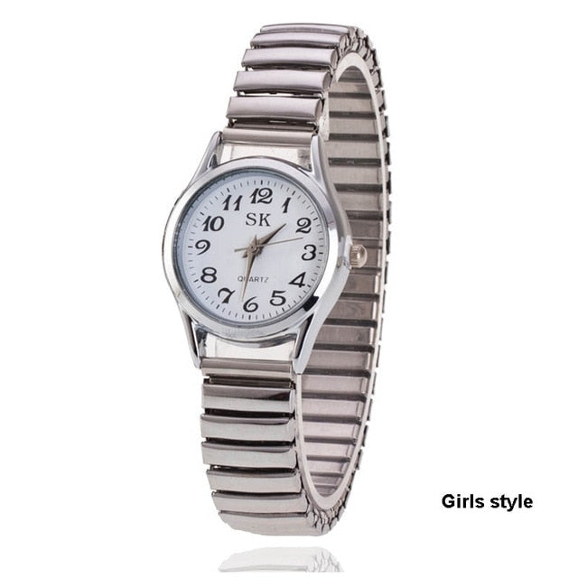 Men Women Fashion Wristwatches Couple Flexible Stretch Band Quartz Watches Man and Ladies Dress Clock Simple Casual Watches