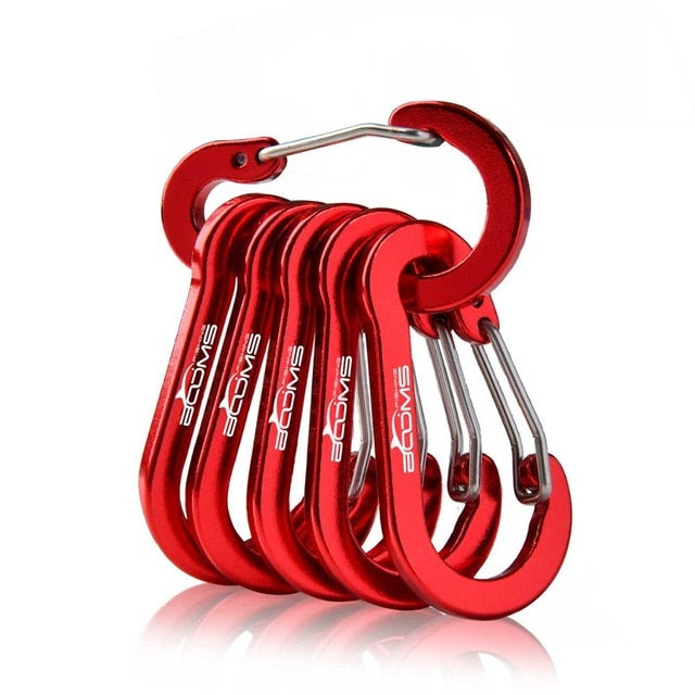 Booms Fishing CC1 Steel Small Carabiner Clips Outdoor Camping  Multi Tool  Fishing Acessories 6pcs