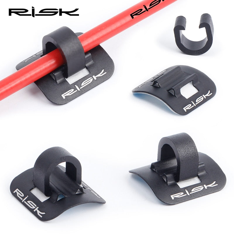 RISK Bicycle Cables Housing Aluminum Bike Oil Tube Fixed Clips C Shape Shift Brake Guide Cable Tube Fixed Clamp Frame Buckle