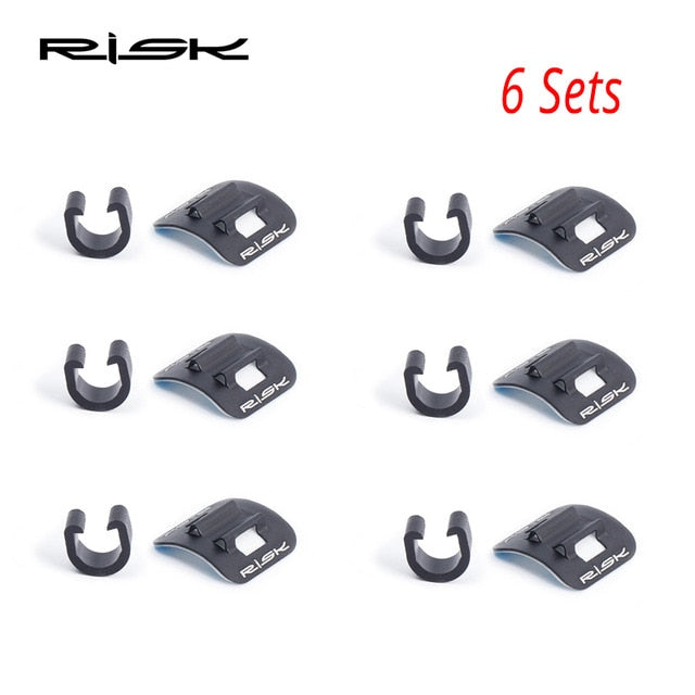 RISK Bicycle Cables Housing Aluminum Bike Oil Tube Fixed Clips C Shape Shift Brake Guide Cable Tube Fixed Clamp Frame Buckle