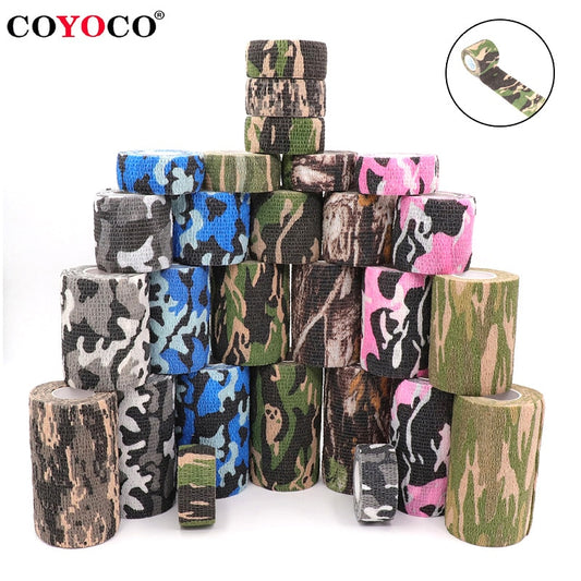 4.5m Camouflage Elastic Wrap Tape Hunt Disguise Elastoplast Self Adhesive Sports Protector Knee Finger Ankle Athletic Bandage