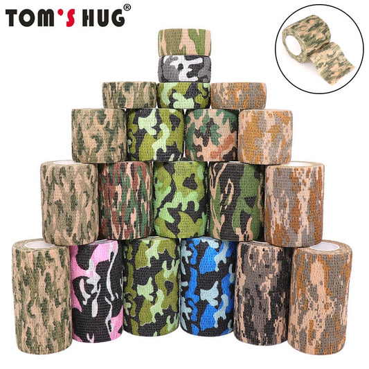 4.5m Hunt Disguise Elastoplast Camouflage Elastic Wrap Tape Self Adhesive Sports Protector Ankle Knee Finger Arm Bandage