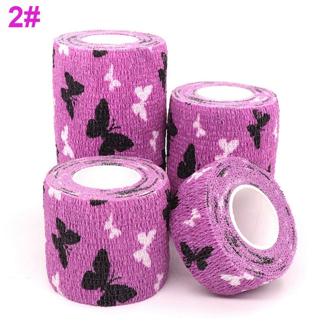 1 pcs Printed Medical Self Adhesive Elastic Bandage 4.5m Colorful Sports Wrap Tape for Finger Joint Knee First Aid Kit Pet Tape