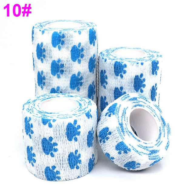 1 pcs Printed Medical Self Adhesive Elastic Bandage 4.5m Colorful Sports Wrap Tape for Finger Joint Knee First Aid Kit Pet Tape