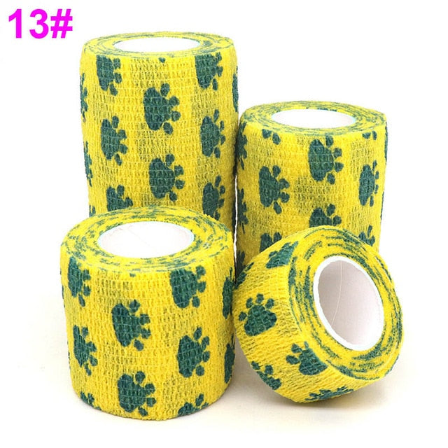 1 pcs Printed Medical Self Adhesive Elastic Bandage 4.5m Colorful Sports Wrap Tape for Finger Joint Knee First Aid Kit Pet Tape