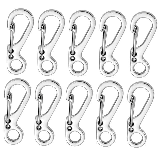 10Pcs/lot Mini Carabiner Camping EDC Survival Climbing SF Spring Backpack Clasps Keychain Paracord Tactical Gear Hooks Key Chain