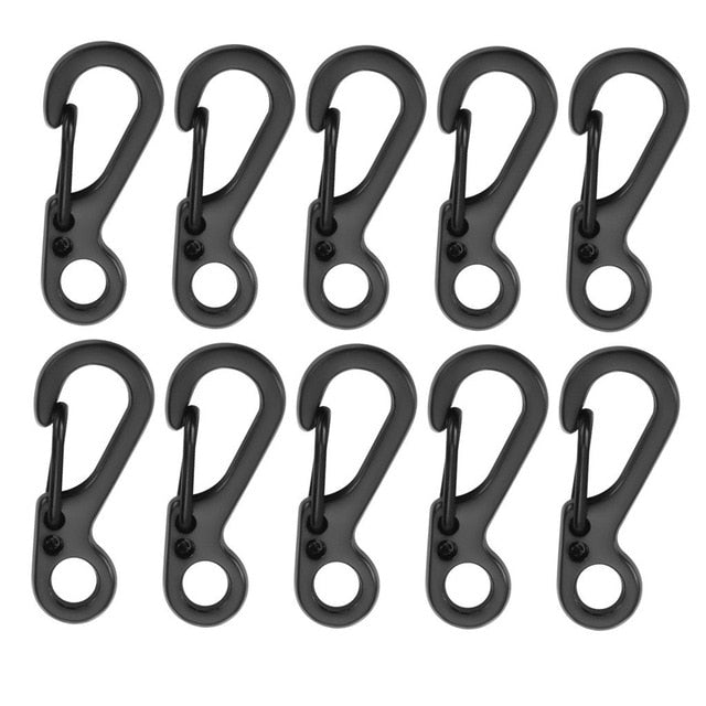 10Pcs/lot Mini Carabiner Camping EDC Survival Climbing SF Spring Backpack Clasps Keychain Paracord Tactical Gear Hooks Key Chain