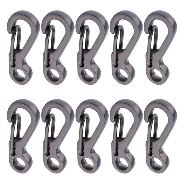 10Pcs/lot Mini Carabiner Camping EDC Survival Climbing SF Spring Backpack Clasps Keychain Paracord Tactical Gear Hooks Key Chain