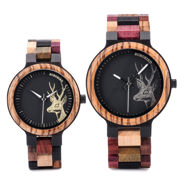 Reloj Mujer BOBO BIRD Wooden Couple Watch Men Women Valentine Birthday Anniversary Custom Wristwatch Special gift dropshipping