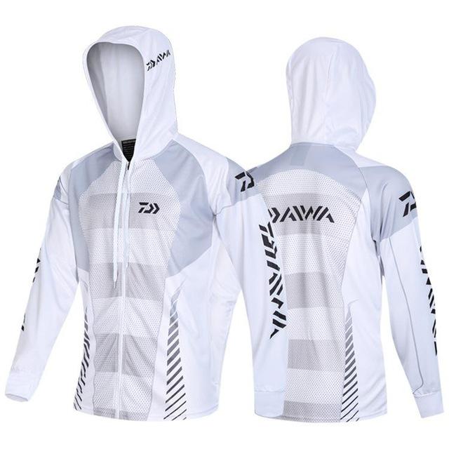 Daiwa Clothes Fishing Shirt Jacket Ice Silk Quick Dry Sports Clothing Sun Protection Face Neck Anti-uv Breathable Fishing Hooded