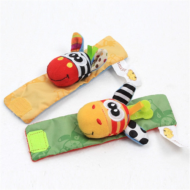 Infant baby toys bebe rattles/socks 2 pcs/set can make sound cute toy for baby boy toys kids toy Hanging  Early Learning Educate