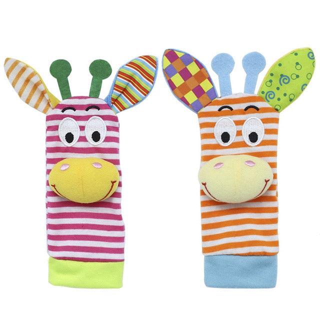 Infant baby toys bebe rattles/socks 2 pcs/set can make sound cute toy for baby boy toys kids toy Hanging  Early Learning Educate