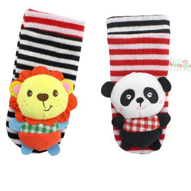 Infant baby toys bebe rattles/socks 2 pcs/set can make sound cute toy for baby boy toys kids toy Hanging  Early Learning Educate