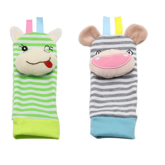 Infant baby toys bebe rattles/socks 2 pcs/set can make sound cute toy for baby boy toys kids toy Hanging  Early Learning Educate