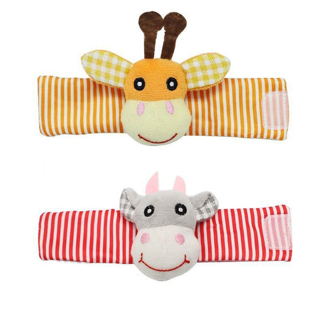 Infant baby toys bebe rattles/socks 2 pcs/set can make sound cute toy for baby boy toys kids toy Hanging  Early Learning Educate