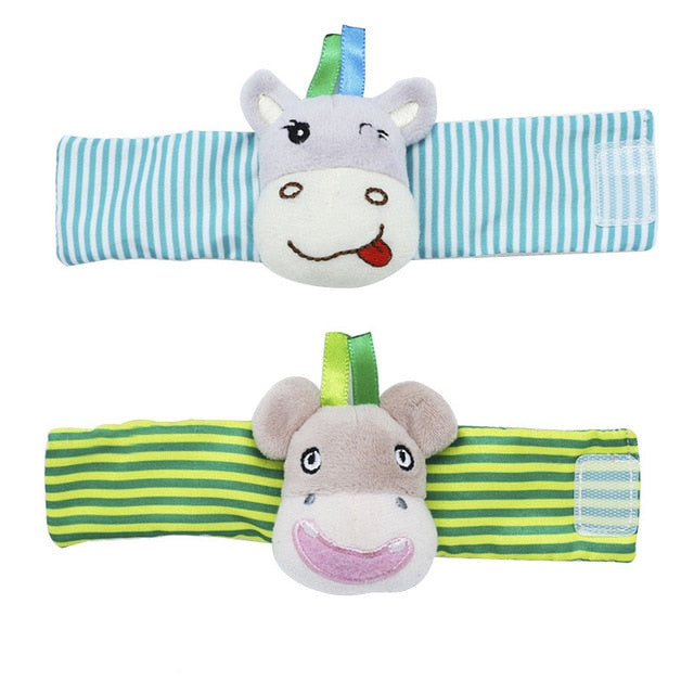 Infant baby toys bebe rattles/socks 2 pcs/set can make sound cute toy for baby boy toys kids toy Hanging  Early Learning Educate