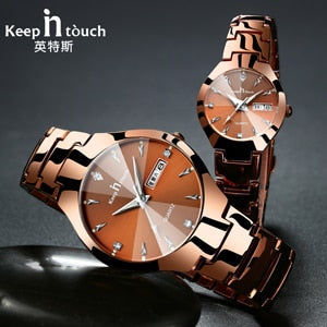 KEEP IN TOUCH Brand Luxury Lover Watches Quartz Calendar Dress Women Men Watch Couples Wristwatch Relojes Hombre 2020 With Box