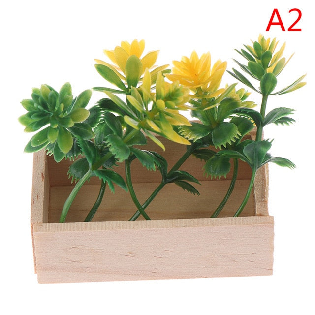 Mini Fruits Basket Broom Oil Lamp Table Treasure Box Potted Plant Flowers Sleigh Gift Box 1:12 Dollhouse Decoration Accessories