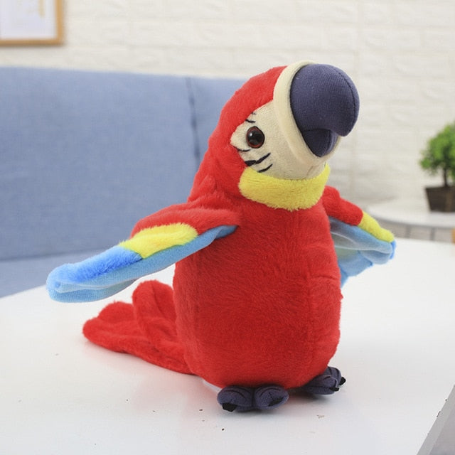 Cute Electric Talking Parrot Plush Toy Speaking Record Repeats Waving Wings Electroni Bird Stuffed Plush Toy As Gift For Kids Bi