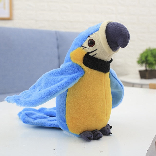 Cute Electric Talking Parrot Plush Toy Speaking Record Repeats Waving Wings Electroni Bird Stuffed Plush Toy As Gift For Kids Bi