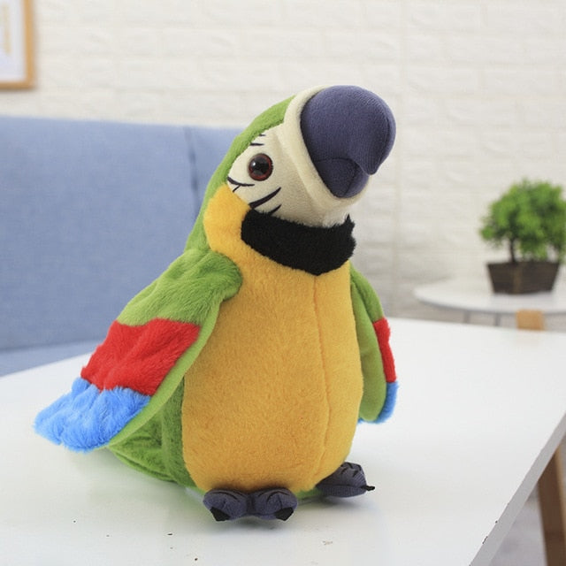 Cute Electric Talking Parrot Plush Toy Speaking Record Repeats Waving Wings Electroni Bird Stuffed Plush Toy As Gift For Kids Bi