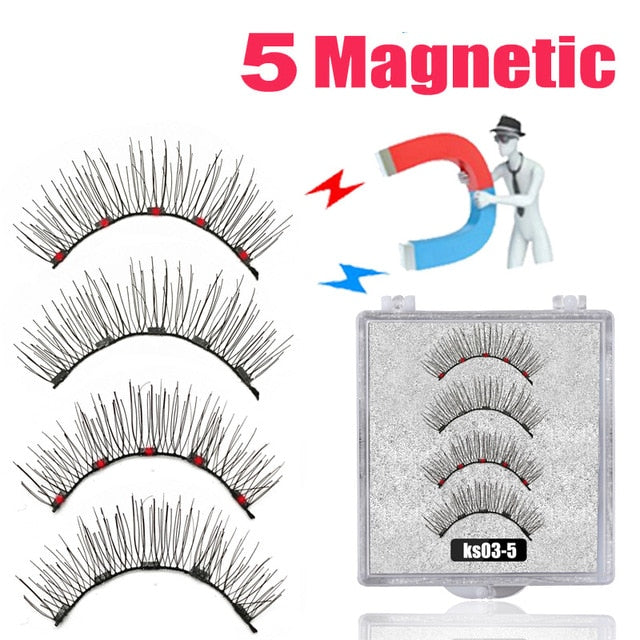 LEKOFO 8D 2 Pairs Magnetic Eyelashes 5 Magne Set Mink Eyelashes Thick faux cils magnetique Natural False Lashes+Tweezers