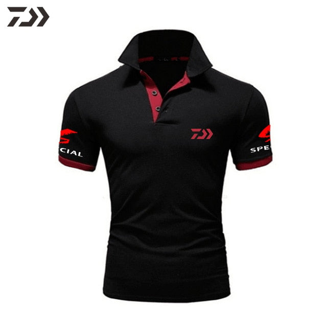 Daiwa Fishing Clothing Tshirt Men Breathable Quick Dry Fishing Clothes Outdoor Sport Men Short Sleeve Polo Tee Fishing T Shirt