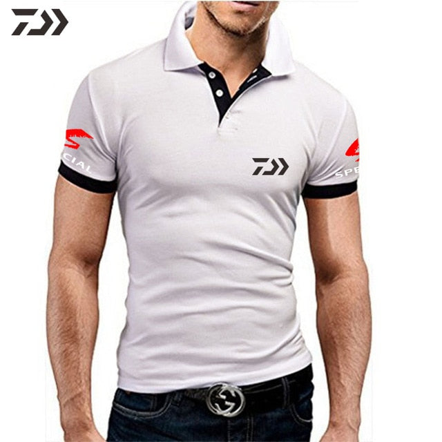 Daiwa Fishing Clothing Tshirt Men Breathable Quick Dry Fishing Clothes Outdoor Sport Men Short Sleeve Polo Tee Fishing T Shirt