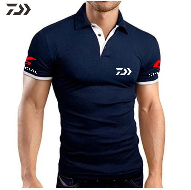 Daiwa Fishing Clothing Tshirt Men Breathable Quick Dry Fishing Clothes Outdoor Sport Men Short Sleeve Polo Tee Fishing T Shirt