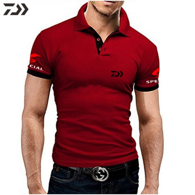 Daiwa Fishing Clothing Tshirt Men Breathable Quick Dry Fishing Clothes Outdoor Sport Men Short Sleeve Polo Tee Fishing T Shirt