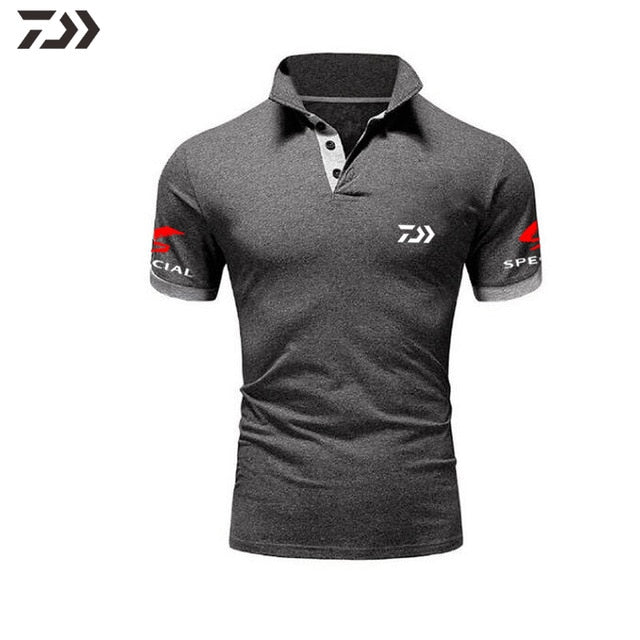 Daiwa Fishing Clothing Tshirt Men Breathable Quick Dry Fishing Clothes Outdoor Sport Men Short Sleeve Polo Tee Fishing T Shirt