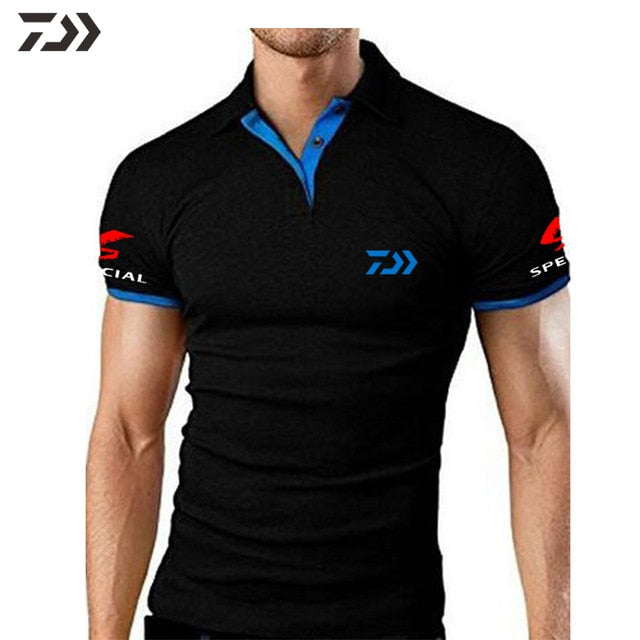 Daiwa Fishing Clothing Tshirt Men Breathable Quick Dry Fishing Clothes Outdoor Sport Men Short Sleeve Polo Tee Fishing T Shirt