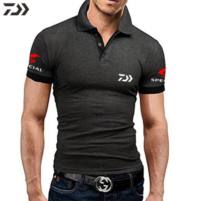 Daiwa Fishing Clothing Tshirt Men Breathable Quick Dry Fishing Clothes Outdoor Sport Men Short Sleeve Polo Tee Fishing T Shirt