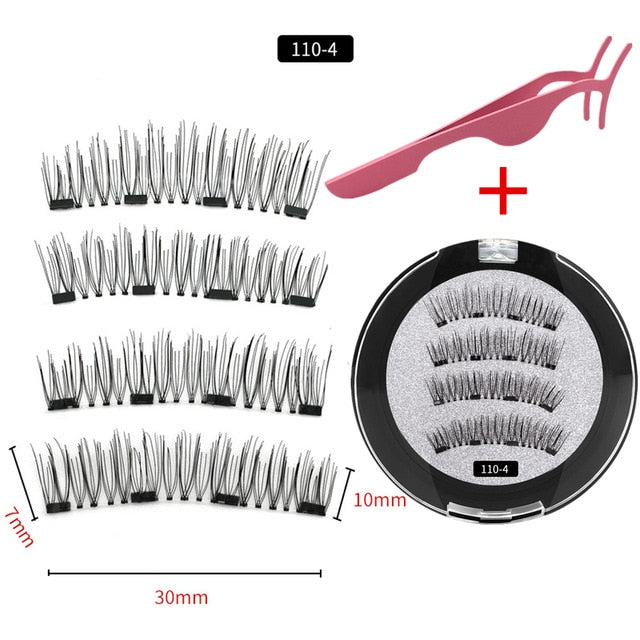 3D magnetic eyelashes With 3/4 Magnets handmade makeup Mink eyelashes extended false eyelashes Reusable false eyelashes Dropship