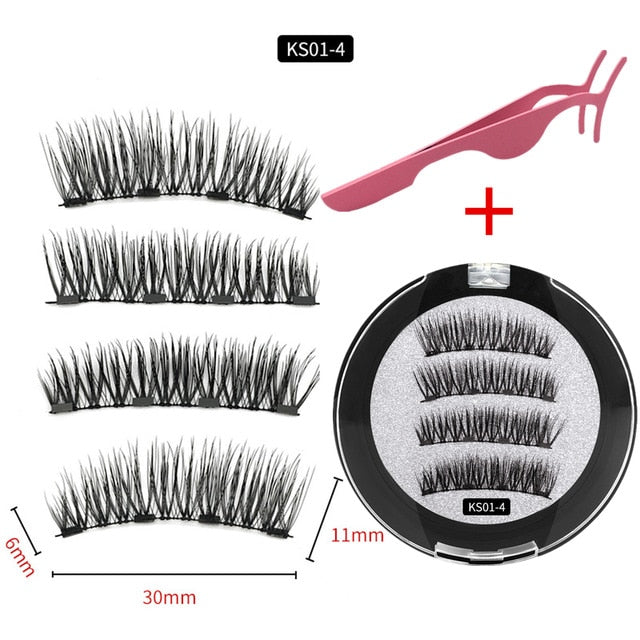 3D magnetic eyelashes With 3/4 Magnets handmade makeup Mink eyelashes extended false eyelashes Reusable false eyelashes Dropship