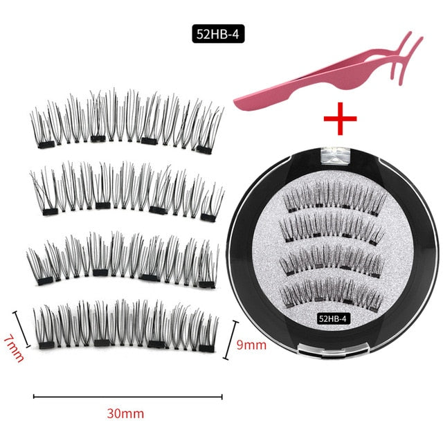 3D magnetic eyelashes With 3/4 Magnets handmade makeup Mink eyelashes extended false eyelashes Reusable false eyelashes Dropship