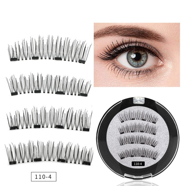 3D magnetic eyelashes With 3/4 Magnets handmade makeup Mink eyelashes extended false eyelashes Reusable false eyelashes Dropship