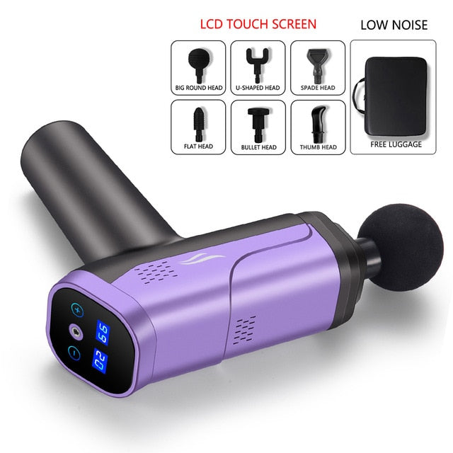 Body Massage Gun LCD Display Exercising Muscle Electric Massager Gun head Massager for Neck and Back Vibrator Slimming Shaping