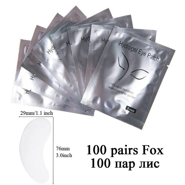 100pairs Eyelash Extension Paper Patches Grafted Eye Stickers 7 Color Eyelash Under Eye Pads Eye Paper Patches Tips Sticker