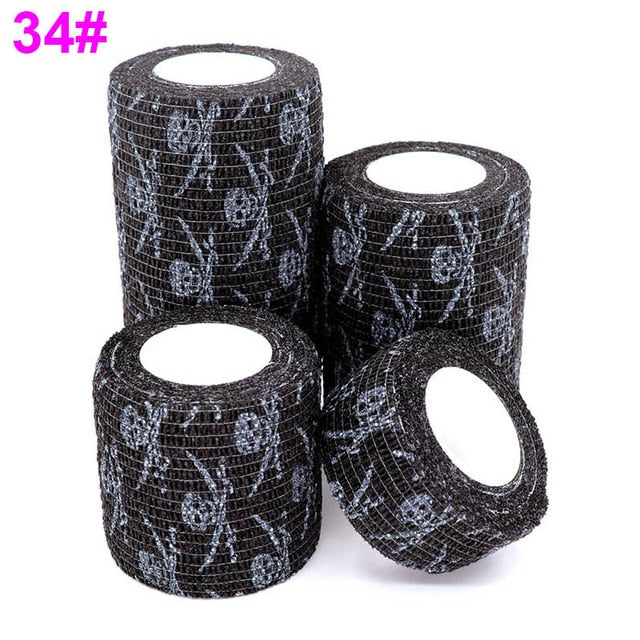 1 pcs Printed Medical Self Adhesive Elastic Bandage 4.5m Colorful Sports Wrap Tape for Finger Joint Knee First Aid Kit Pet Tape