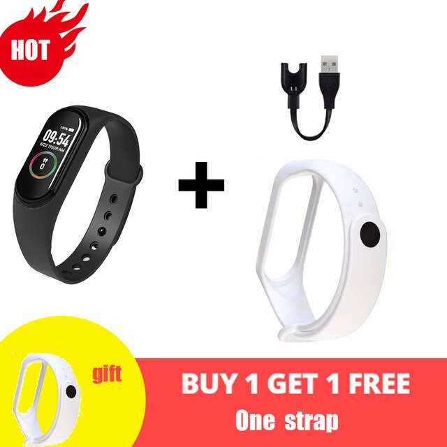 M4 Smart Silicone Watchs Sport Wristbands For Women LED Screen Fitness Traker Bluetooth Waterproof Lady Watchs Sports + Strap