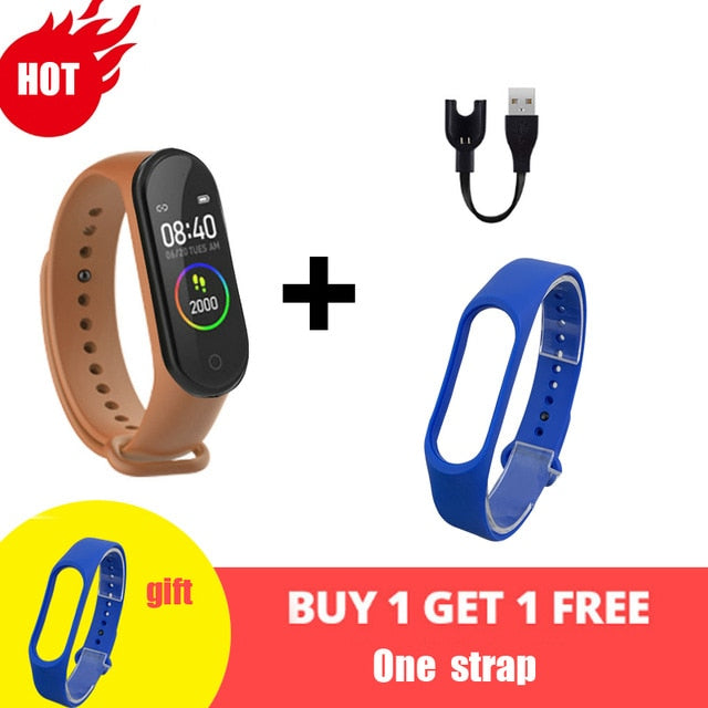 M4 Smart Silicone Watchs Sport Wristbands For Women LED Screen Fitness Traker Bluetooth Waterproof Lady Watchs Sports + Strap